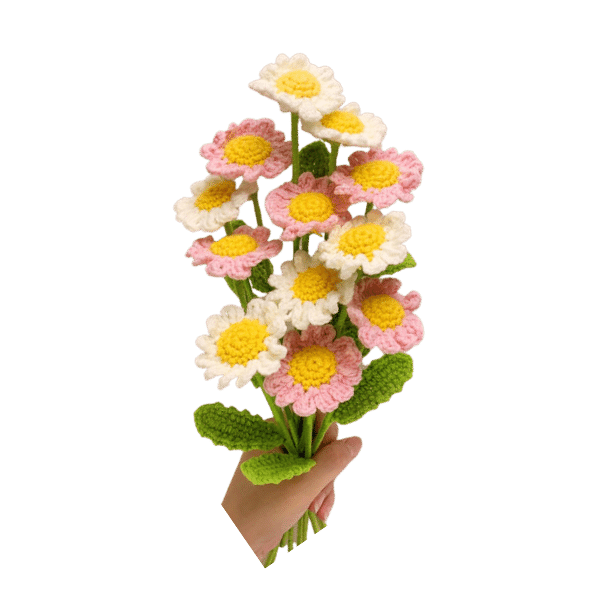 A Dozen Of Crochet Daisy Bouquet